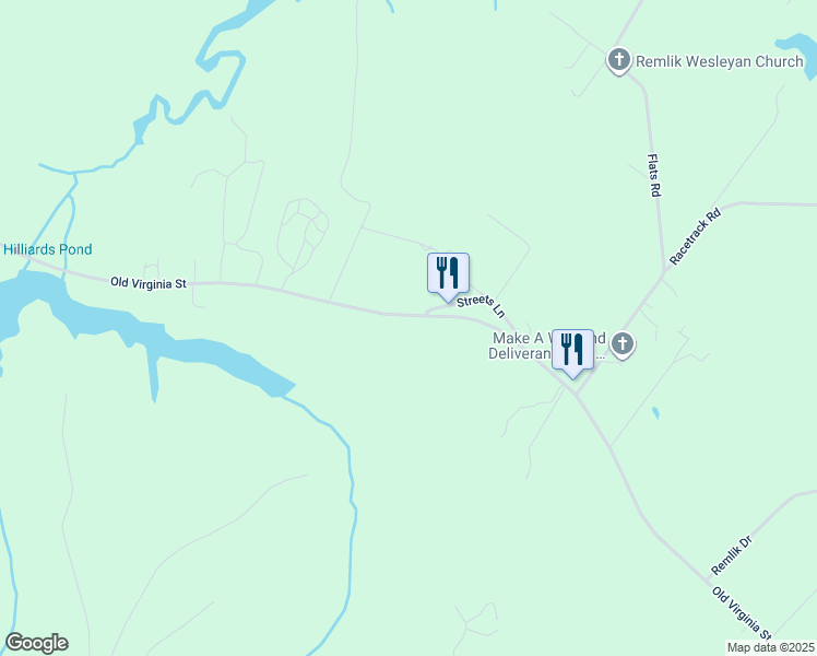 map of restaurants, bars, coffee shops, grocery stores, and more near 2376 Old Virginia Street in Urbanna