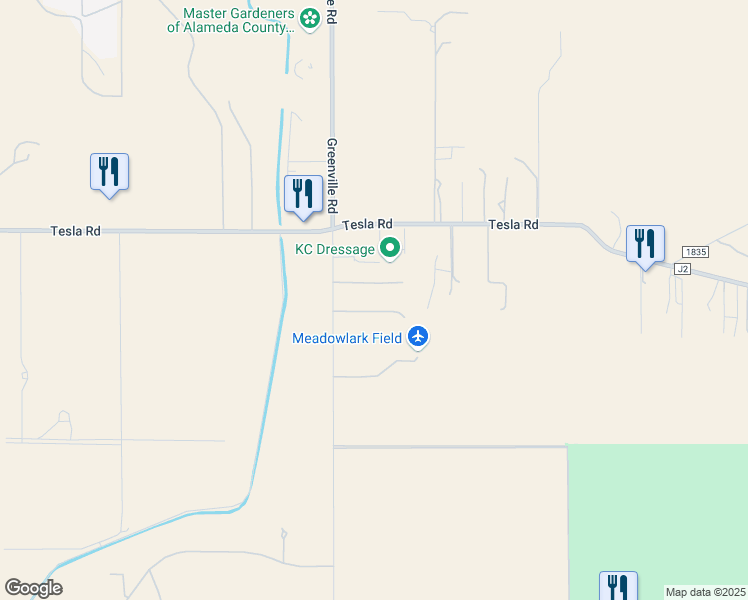 map of restaurants, bars, coffee shops, grocery stores, and more near 4224 Greenville Road in Livermore