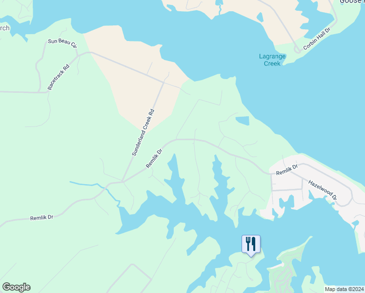map of restaurants, bars, coffee shops, grocery stores, and more near 22 Cedar Pointe Drive in Urbanna