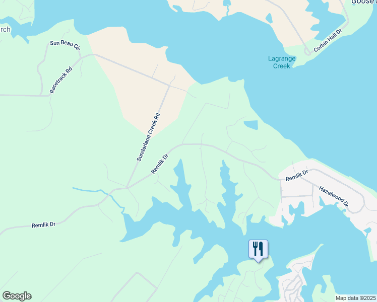 map of restaurants, bars, coffee shops, grocery stores, and more near 22 Cedar Pointe Drive in Urbanna