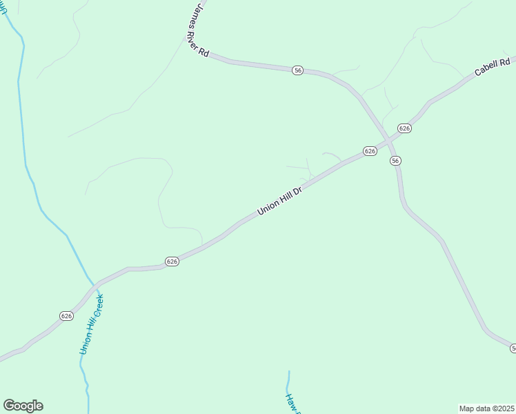 map of restaurants, bars, coffee shops, grocery stores, and more near 2059 Union Hill Drive in Wingina