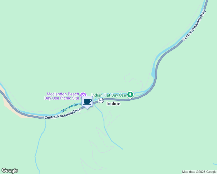 map of restaurants, bars, coffee shops, grocery stores, and more near 9985 Incline Road in El Portal