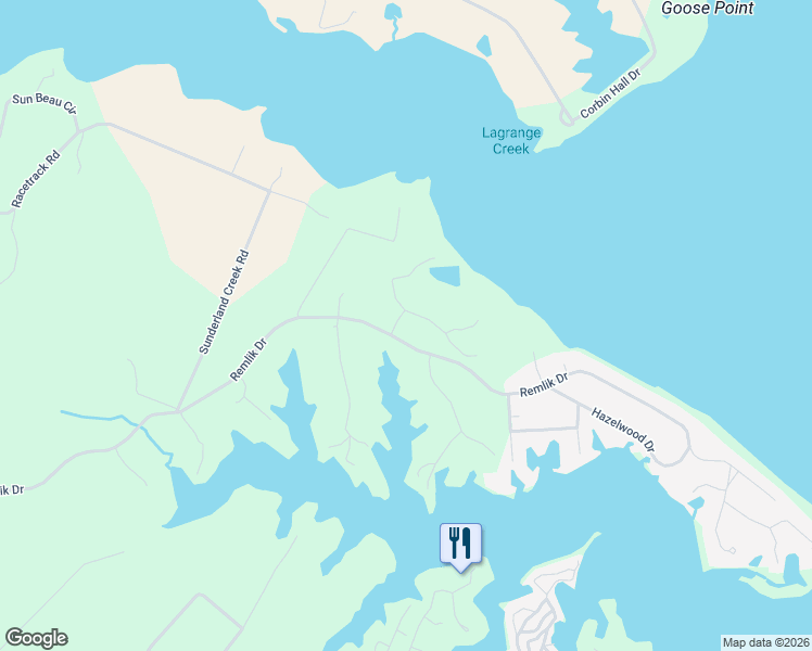 map of restaurants, bars, coffee shops, grocery stores, and more near Shell Reef Court in Urbanna