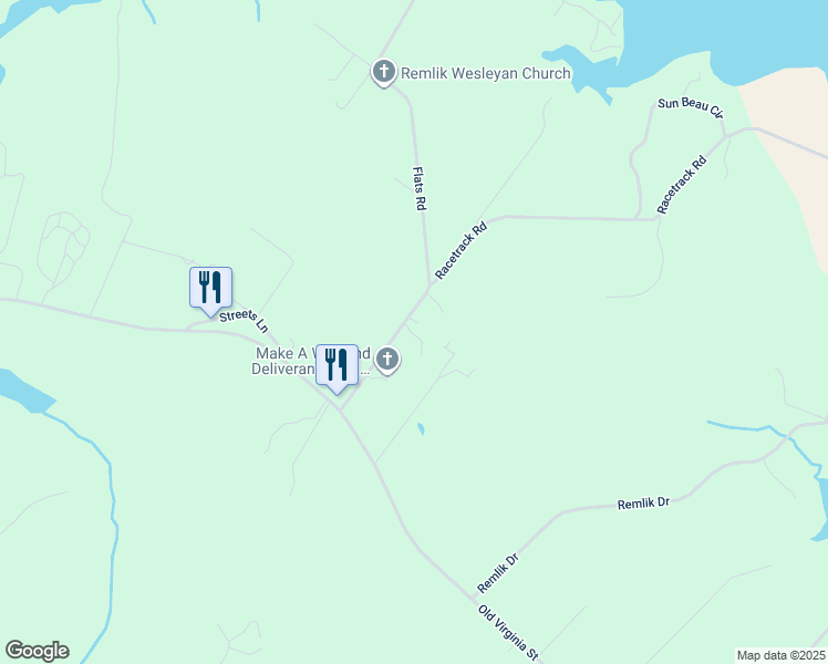map of restaurants, bars, coffee shops, grocery stores, and more near 244 Flats Road in Urbanna