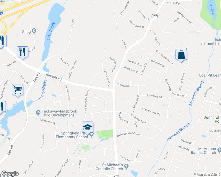 map of restaurants, bars, coffee shops, grocery stores, and more near 4651 Snow Goose Lane in Glen Allen
