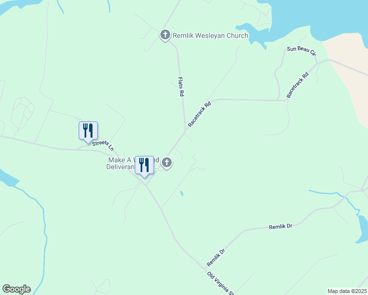 map of restaurants, bars, coffee shops, grocery stores, and more near 244 Flats Road in Urbanna