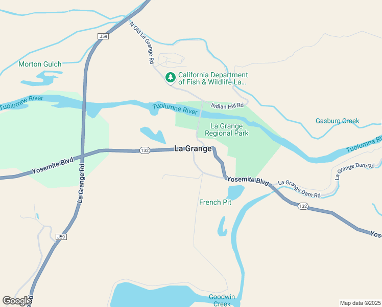map of restaurants, bars, coffee shops, grocery stores, and more near 30054 Yosemite Boulevard in La Grange