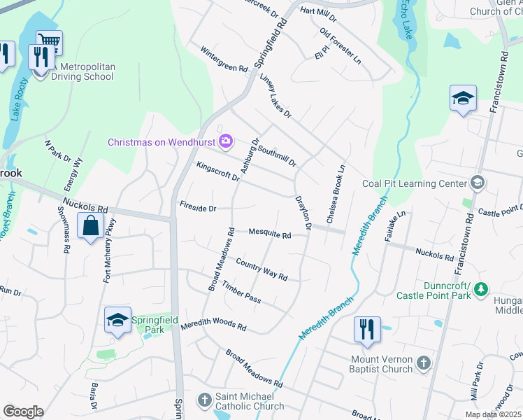map of restaurants, bars, coffee shops, grocery stores, and more near 9601 Fireside Drive in Glen Allen