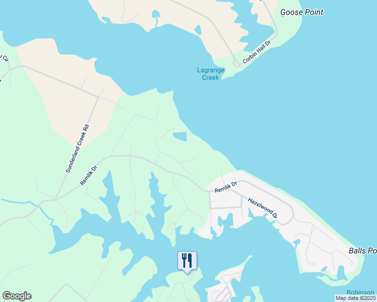 map of restaurants, bars, coffee shops, grocery stores, and more near 137 Shell Reef Court in Urbanna