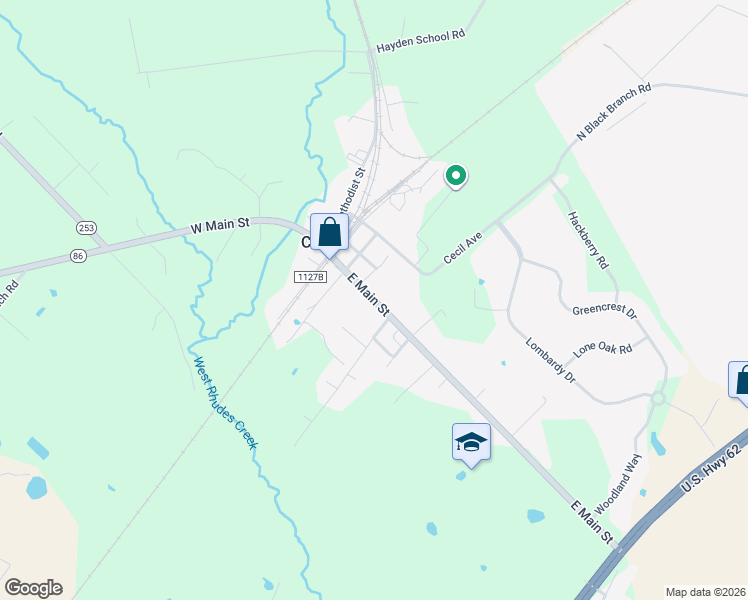 map of restaurants, bars, coffee shops, grocery stores, and more near 521 East Main Street in Cecilia