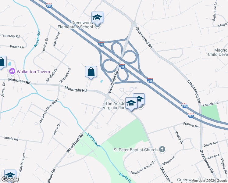 map of restaurants, bars, coffee shops, grocery stores, and more near 2278 High Bush Circle in Glen Allen