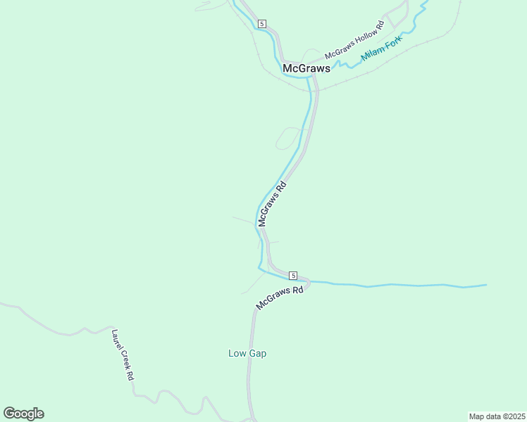 map of restaurants, bars, coffee shops, grocery stores, and more near McGraws Road in Ravencliff