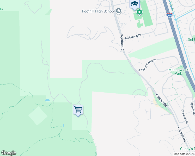 map of restaurants, bars, coffee shops, grocery stores, and more near 3984 Foothill Road in Pleasanton