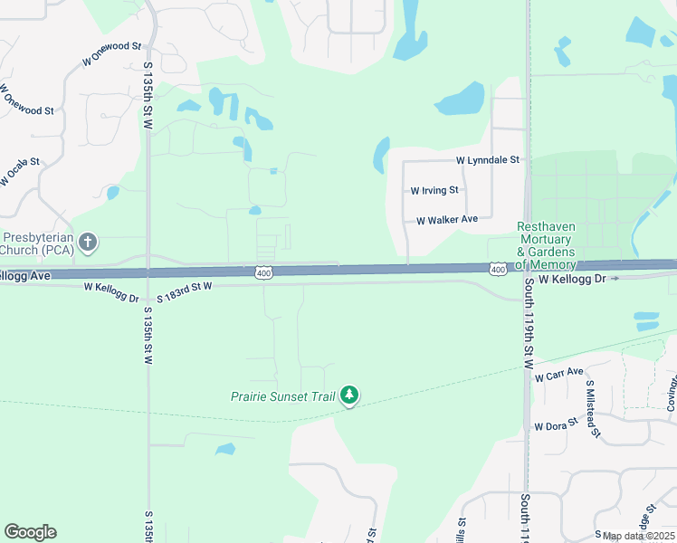 map of restaurants, bars, coffee shops, grocery stores, and more near 12825 West Kellogg Avenue in Wichita