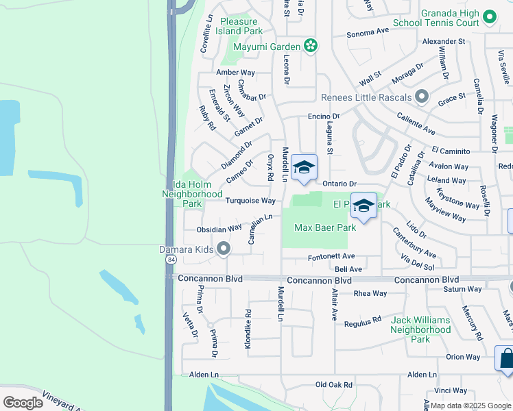 map of restaurants, bars, coffee shops, grocery stores, and more near 169 Turquoise Way in Livermore