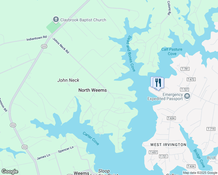 map of restaurants, bars, coffee shops, grocery stores, and more near 635 Johns Neck Rd in Lancaster