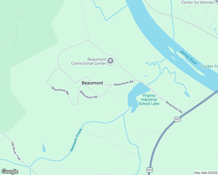 map of restaurants, bars, coffee shops, grocery stores, and more near 3700 Beaumont Road in Powhatan
