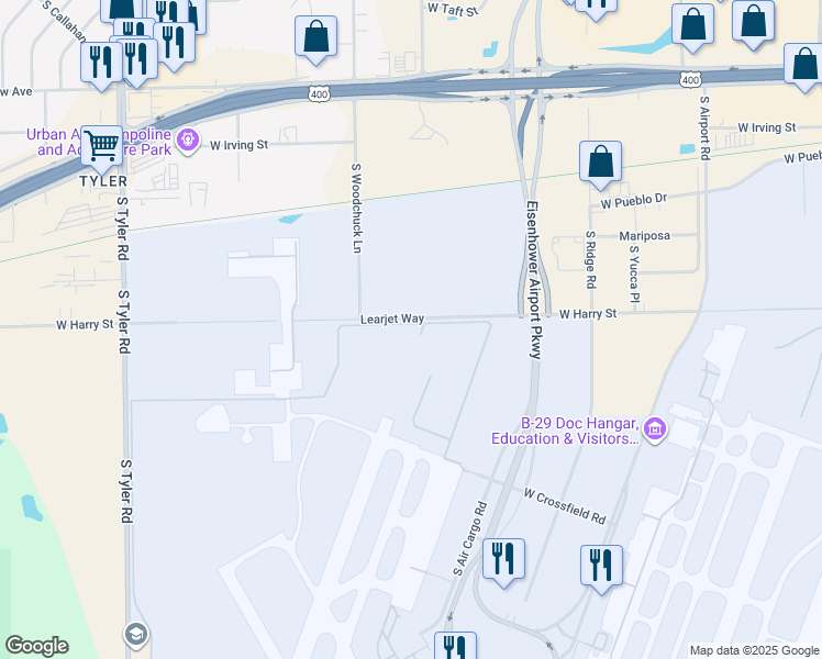 map of restaurants, bars, coffee shops, grocery stores, and more near in Wichita