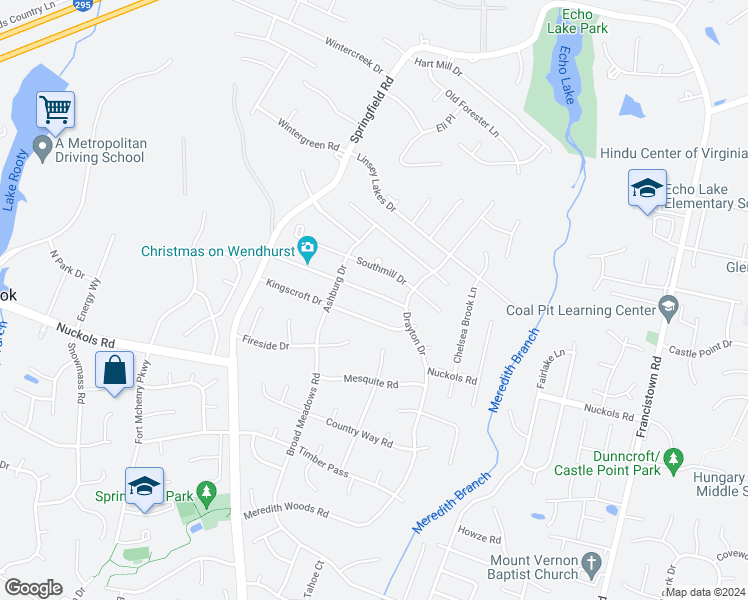 map of restaurants, bars, coffee shops, grocery stores, and more near 9621 Wendhurst Drive in Glen Allen