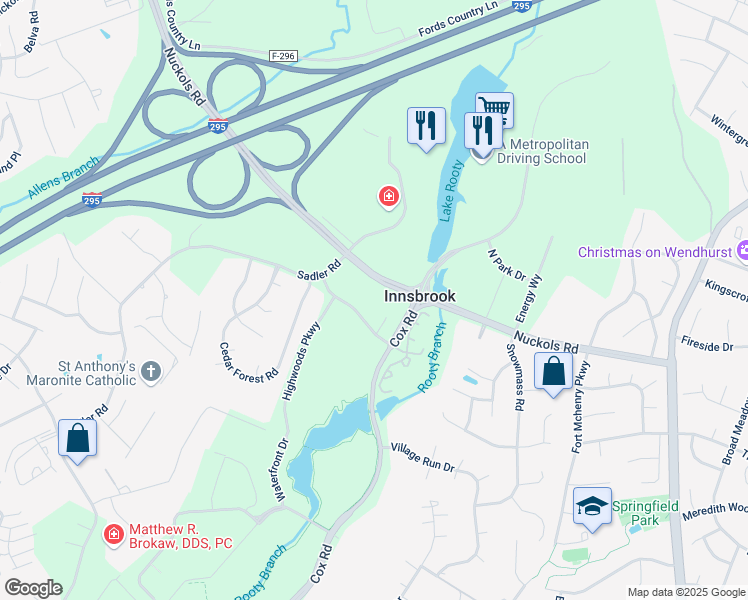 map of restaurants, bars, coffee shops, grocery stores, and more near 4990 Sadler Place in Glen Allen