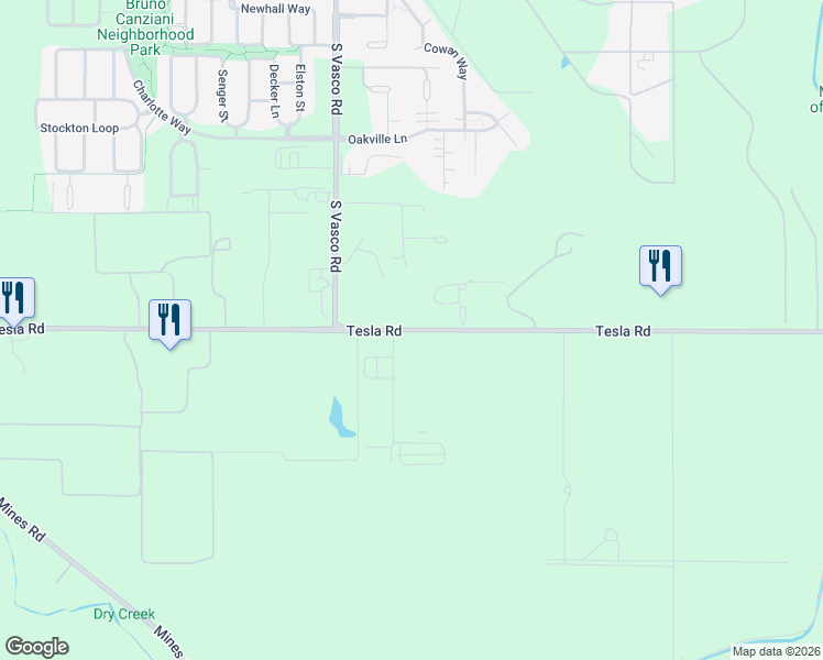 map of restaurants, bars, coffee shops, grocery stores, and more near 6421 Tesla Road in Livermore