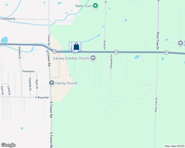 map of restaurants, bars, coffee shops, grocery stores, and more near 22807 County Road 32-403 in Lebanon