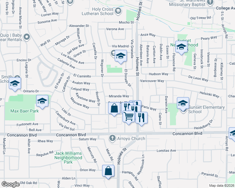 map of restaurants, bars, coffee shops, grocery stores, and more near 958 Miranda Way in Livermore