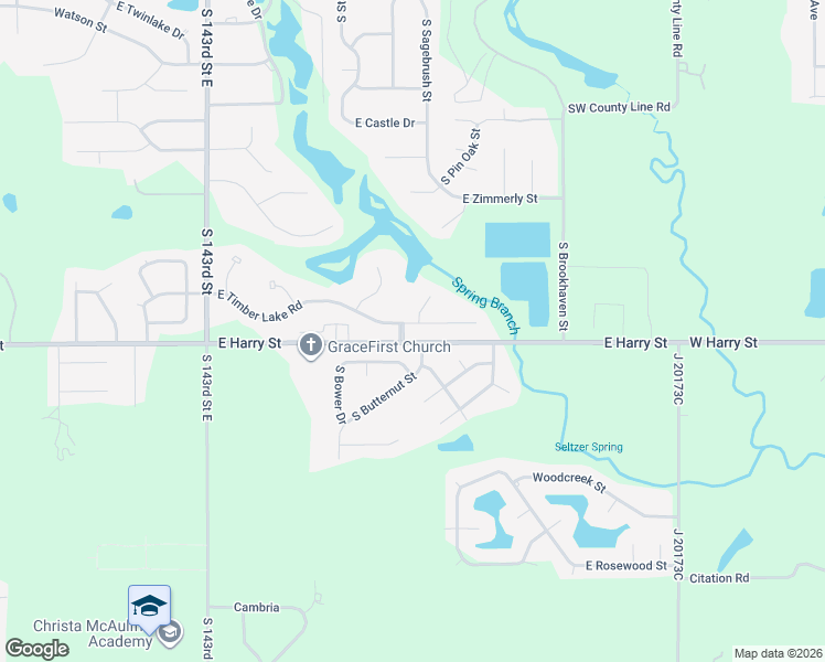 map of restaurants, bars, coffee shops, grocery stores, and more near 15001 East Timber Lake Road in Wichita