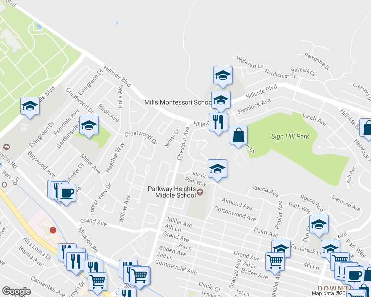 map of restaurants, bars, coffee shops, grocery stores, and more near 829 Stonegate Drive in South San Francisco