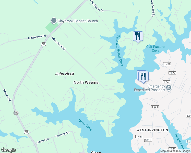 map of restaurants, bars, coffee shops, grocery stores, and more near 635 Johns Neck Rd in Lancaster