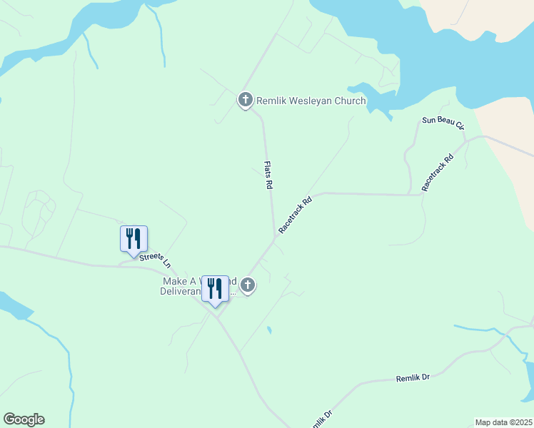 map of restaurants, bars, coffee shops, grocery stores, and more near 393 Flats Road in Urbanna