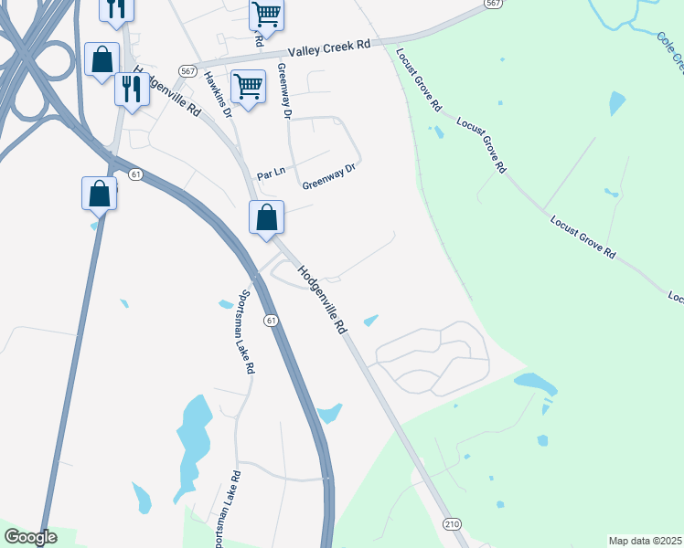 map of restaurants, bars, coffee shops, grocery stores, and more near Dow Corning Drive in Elizabethtown