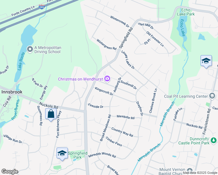 map of restaurants, bars, coffee shops, grocery stores, and more near 9709 Wendhurst Drive in Glen Allen