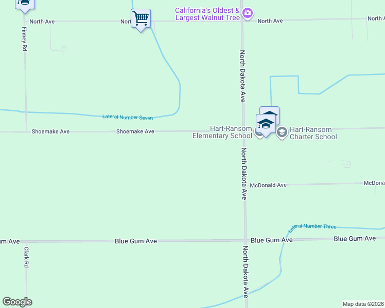 map of restaurants, bars, coffee shops, grocery stores, and more near 4250 Shoemake Avenue in Modesto