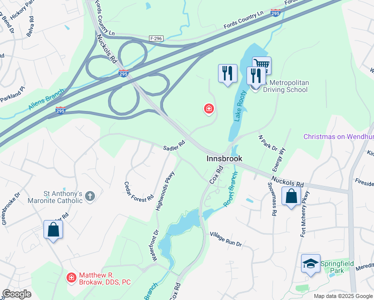 map of restaurants, bars, coffee shops, grocery stores, and more near 4990 Sadler Pl in Glen Allen