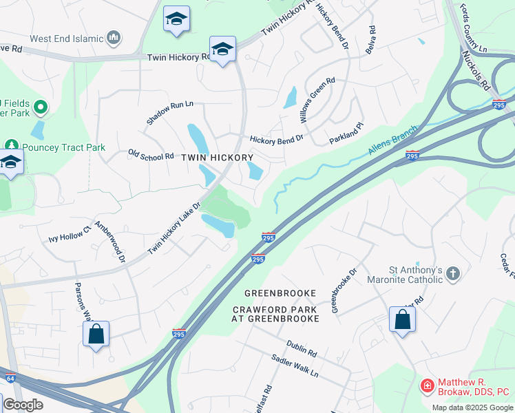 map of restaurants, bars, coffee shops, grocery stores, and more near 11610 Garden Pond Drive in Glen Allen