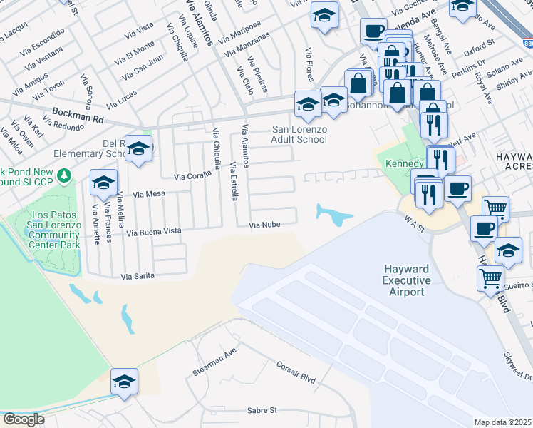 map of restaurants, bars, coffee shops, grocery stores, and more near 1238 Via Dolorosa in San Lorenzo