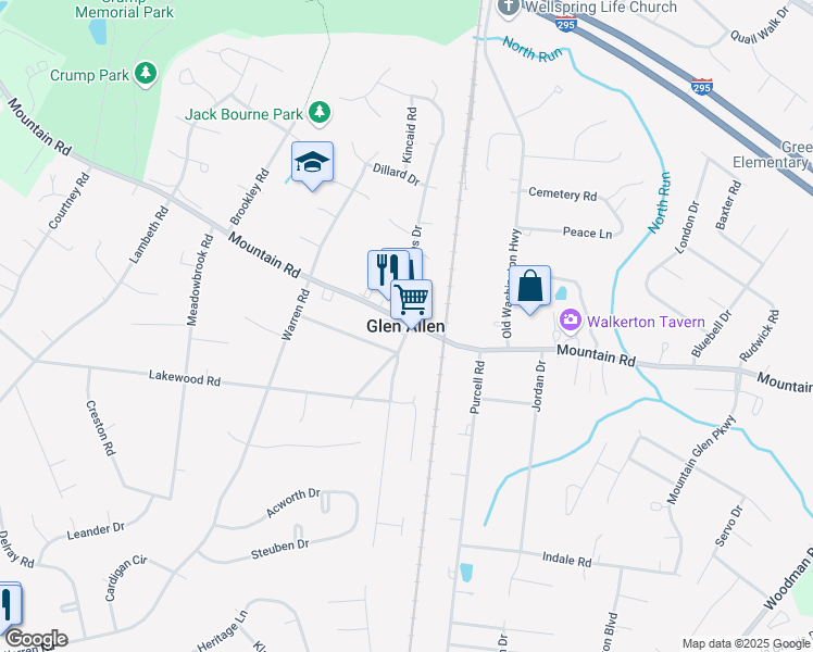 map of restaurants, bars, coffee shops, grocery stores, and more near in Glen Allen