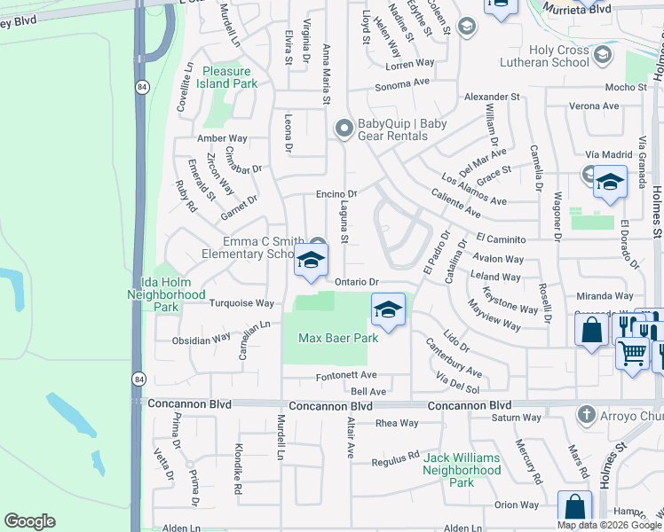 map of restaurants, bars, coffee shops, grocery stores, and more near 1337 Laguna Street in Livermore