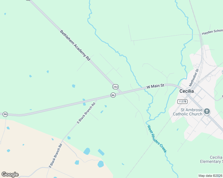 map of restaurants, bars, coffee shops, grocery stores, and more near 1-181 Bethlehem Academy Road in Cecilia