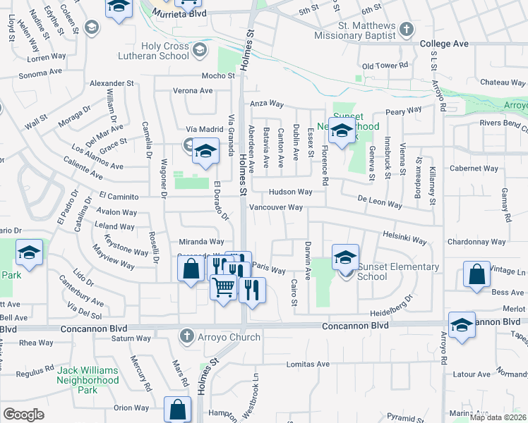 map of restaurants, bars, coffee shops, grocery stores, and more near 1307 Belfast Court in Livermore