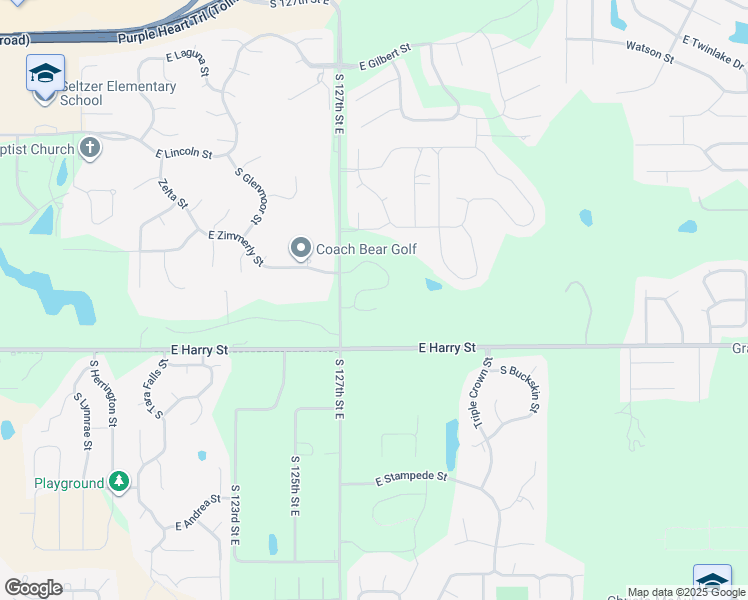 map of restaurants, bars, coffee shops, grocery stores, and more near 1520 S 127th Street East in Wichita