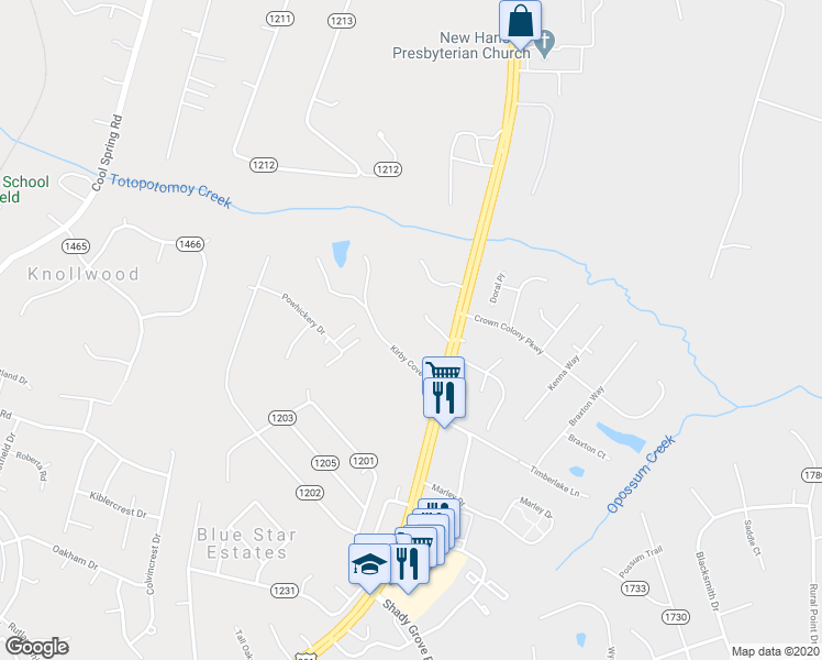 map of restaurants, bars, coffee shops, grocery stores, and more near 9633 Chamberlayne Road in Mechanicsville