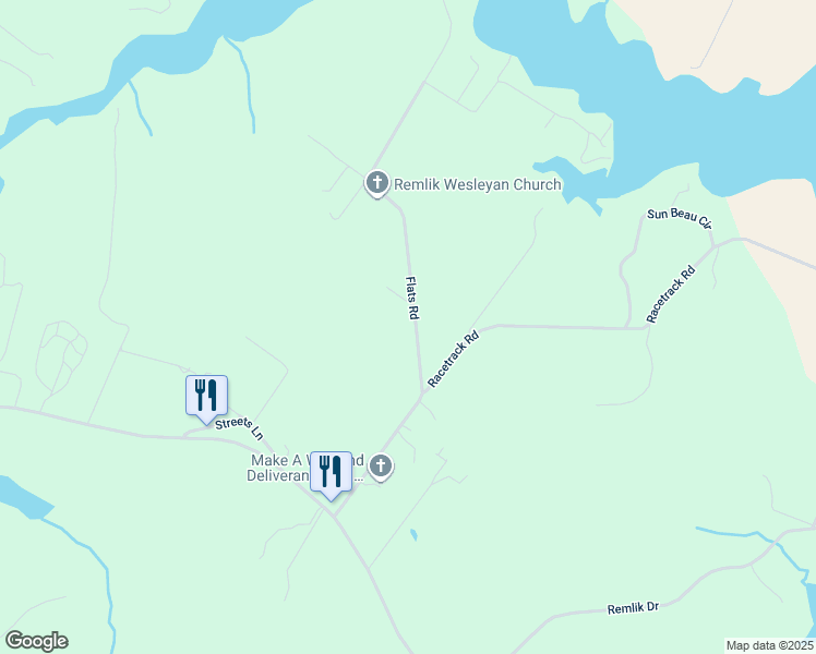 map of restaurants, bars, coffee shops, grocery stores, and more near 475 Flats Road in Urbanna