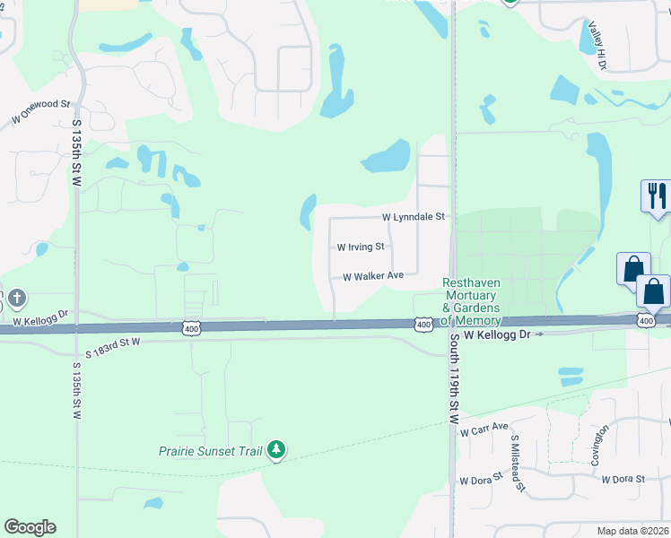 map of restaurants, bars, coffee shops, grocery stores, and more near 1470 South Hornecker Street in Wichita