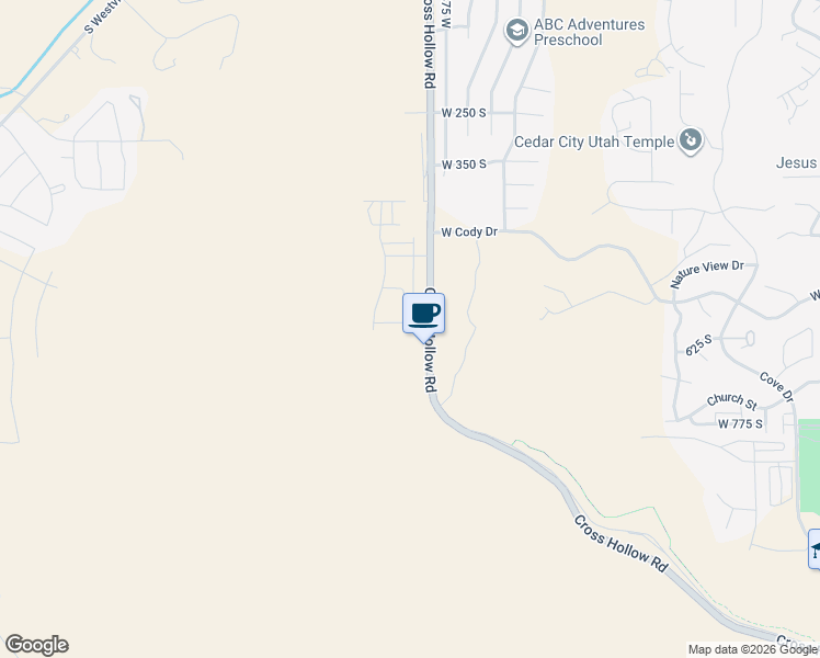 map of restaurants, bars, coffee shops, grocery stores, and more near 647 Cross Hollow Road in Cedar City