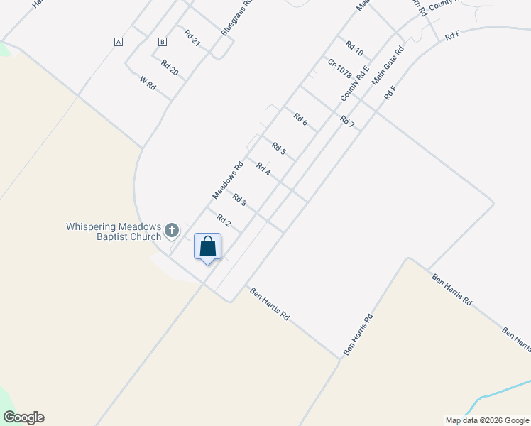 map of restaurants, bars, coffee shops, grocery stores, and more near Motorpool Road in Morganfield