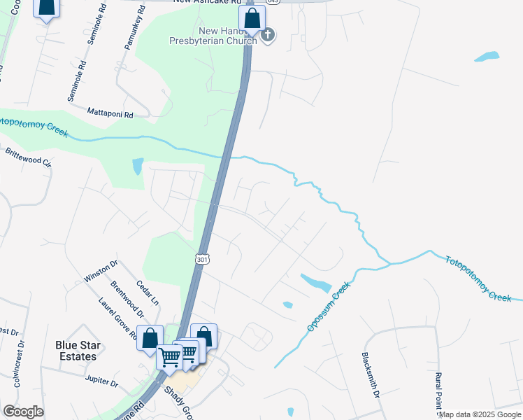map of restaurants, bars, coffee shops, grocery stores, and more near 8287 La Gorce Place in Mechanicsville