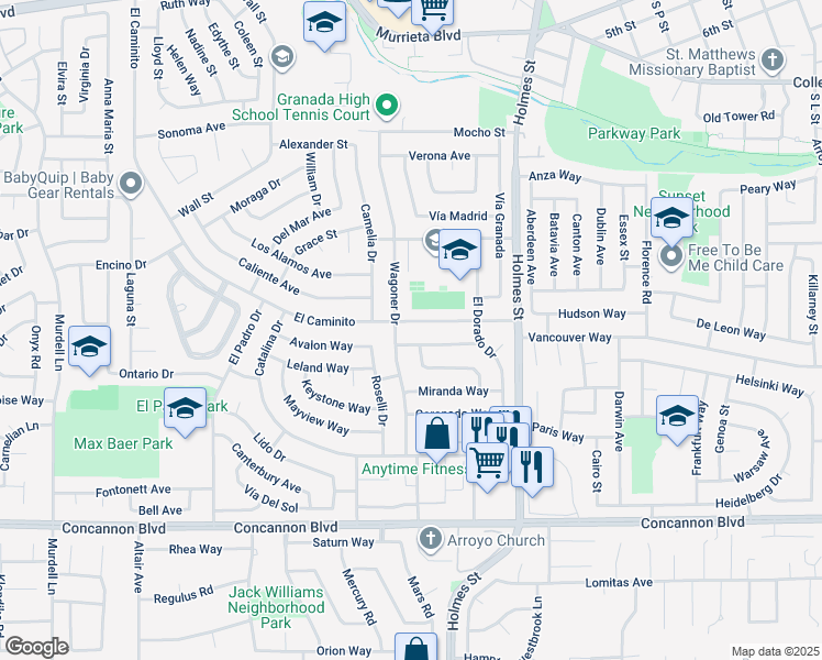 map of restaurants, bars, coffee shops, grocery stores, and more near 917 El Caminito in Livermore