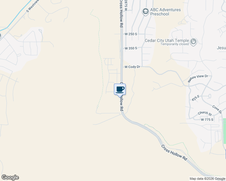map of restaurants, bars, coffee shops, grocery stores, and more near 2958 West LaGrand Street in Cedar City